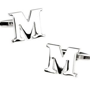Letter M Cufflink for Formal Events, Groomsmen Gift, Wedding Attire, Anniversary
